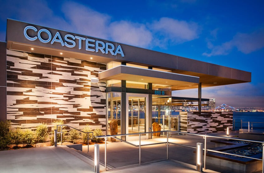 The outer facade of Coasterra, the restaurant hosting the Celebration Dinner.